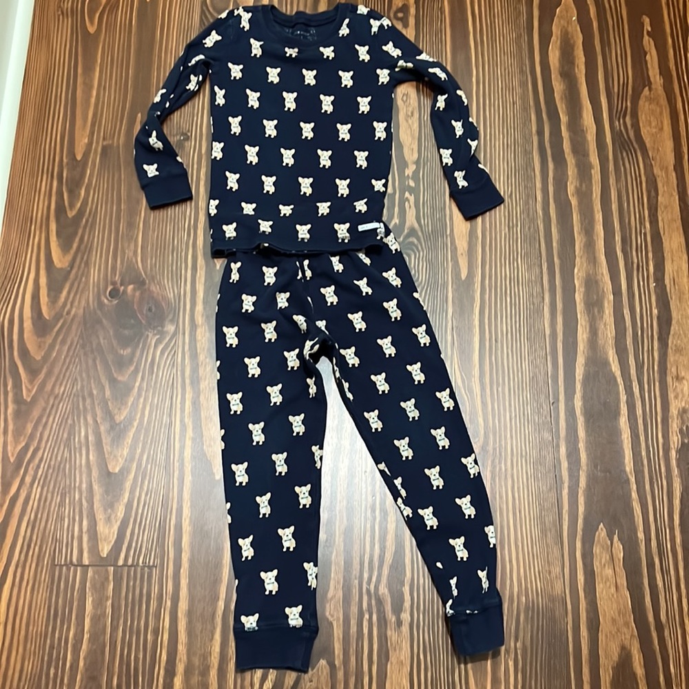 Janie and Jack Navy Pajama Set with Bear Print